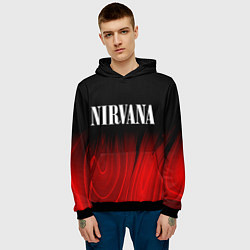 Толстовка-худи мужская Nirvana red plasma, цвет: 3D-черный — фото 2
