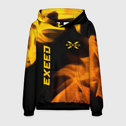 Толстовка-худи мужская Exeed - gold gradient: надпись, символ, цвет: 3D-черный