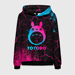 Толстовка-худи мужская Totoro - neon gradient, цвет: 3D-черный