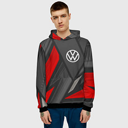 Толстовка-худи мужская Volkswagen sports racing, цвет: 3D-черный — фото 2
