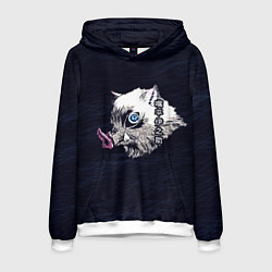 Толстовка-худи мужская Кабан Иноскэ Хасибира, цвет: 3D-белый