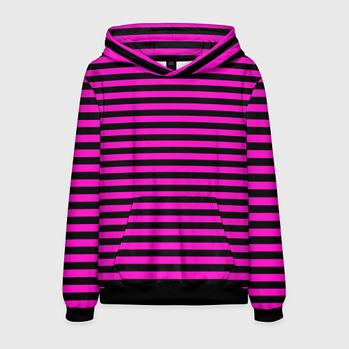 Мужская толстовка Черно-розовые Эмо полосы / 3D-Черный – фото 1