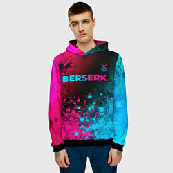 Толстовка-худи мужская Berserk - neon gradient: символ сверху, цвет: 3D-черный — фото 2