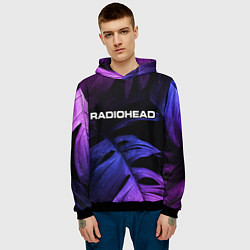 Толстовка-худи мужская Radiohead neon monstera, цвет: 3D-черный — фото 2