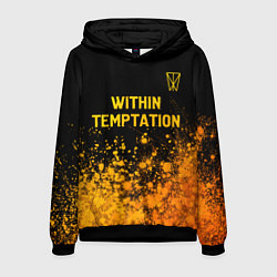 Толстовка-худи мужская Within Temptation - gold gradient: символ сверху, цвет: 3D-черный