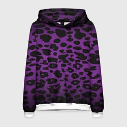 Толстовка-худи мужская Фиолетовый леопард, цвет: 3D-белый