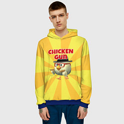 Толстовка-худи мужская Chicken Gun с пистолетами, цвет: 3D-синий — фото 2