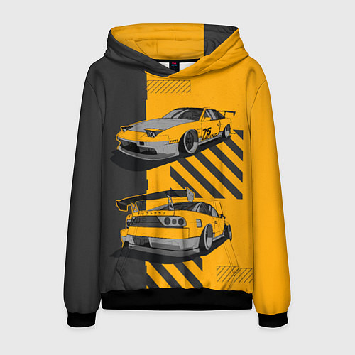 Мужская толстовка Nissan 180sx art / 3D-Черный – фото 1