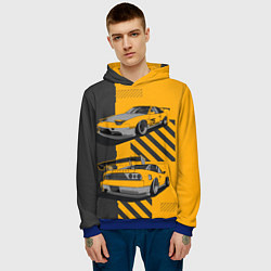 Толстовка-худи мужская Nissan 180sx art, цвет: 3D-синий — фото 2