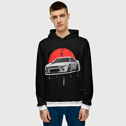 Толстовка-худи мужская Nissan Silvia S14 - Japan style, цвет: 3D-белый — фото 2