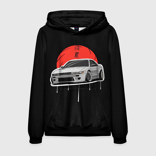 Мужская толстовка Nissan Silvia S14 - Japan style / 3D-Черный – фото 1