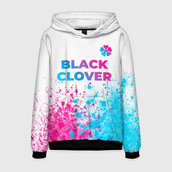 Мужская толстовка Black Clover neon gradient style: символ сверху