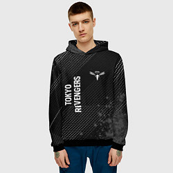Толстовка-худи мужская Tokyo Revengers glitch на темном фоне: надпись, си, цвет: 3D-черный — фото 2
