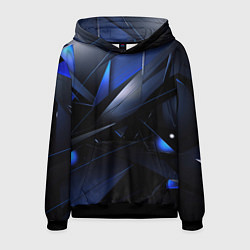 Толстовка-худи мужская Blue black background, цвет: 3D-черный