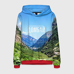 Толстовка-худи мужская Домбай, цвет: 3D-красный