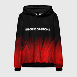 Толстовка-худи мужская Imagine Dragons red plasma, цвет: 3D-черный