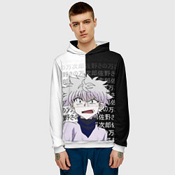 Толстовка-худи мужская Киллуа - Hunter x Hunter, цвет: 3D-белый — фото 2