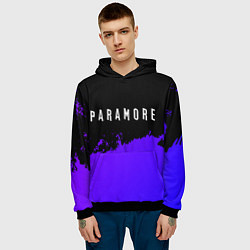 Толстовка-худи мужская Paramore purple grunge, цвет: 3D-черный — фото 2