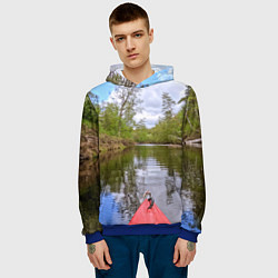 Толстовка-худи мужская Красная байдарка, цвет: 3D-синий — фото 2
