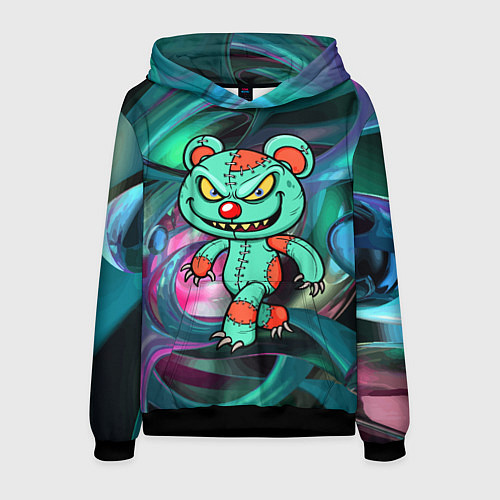Мужская толстовка Кровожадный мишутка-вуду / 3D-Черный – фото 1