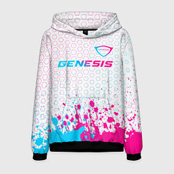 Толстовка-худи мужская Genesis neon gradient style: символ сверху, цвет: 3D-черный