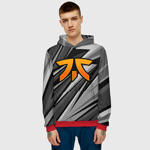 Мужская толстовка Fnatic - монохромная / 3D-Красный – фото 3