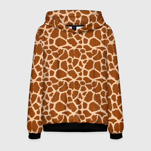 Мужская толстовка Шкура Жирафа - Giraffe / 3D-Черный – фото 1