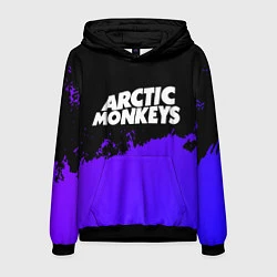 Толстовка-худи мужская Arctic Monkeys purple grunge, цвет: 3D-черный