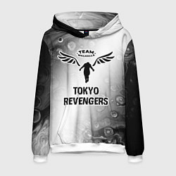 Толстовка-худи мужская Tokyo Revengers glitch на светлом фоне, цвет: 3D-белый