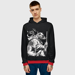 Толстовка-худи мужская Последний медведь самурай, цвет: 3D-красный — фото 2