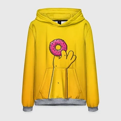 Толстовка-худи мужская Гомер и пончик, цвет: 3D-меланж
