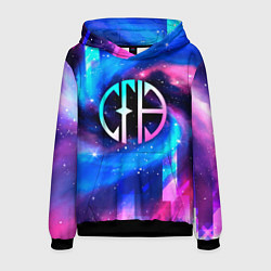 Толстовка-худи мужская Pantera неоновый космос, цвет: 3D-черный