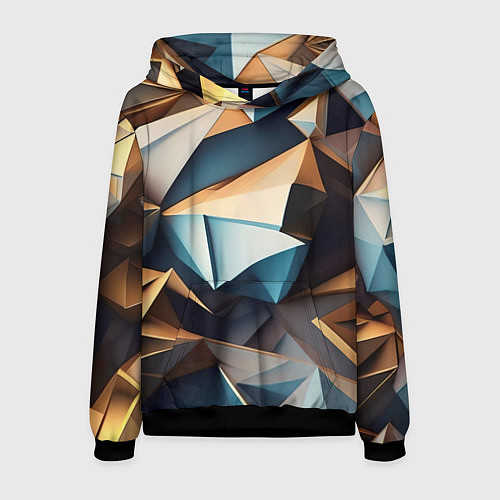 Мужская толстовка Геометрический принт от нейросети / 3D-Черный – фото 1