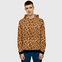 Толстовка-худи мужская Пятнистая шкура жирафа, цвет: 3D-черный — фото 2