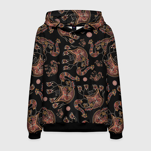 Мужская толстовка Слон индийский / 3D-Черный – фото 1