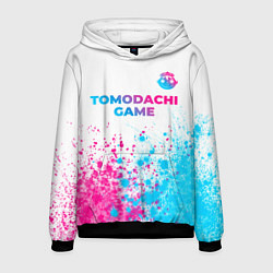 Толстовка-худи мужская Tomodachi Game neon gradient style: символ сверху, цвет: 3D-черный