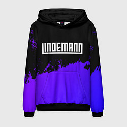 Толстовка-худи мужская Lindemann purple grunge, цвет: 3D-черный