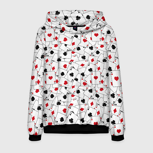 Мужская толстовка Карточные тузы / 3D-Черный – фото 1