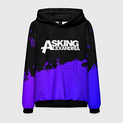 Толстовка-худи мужская Asking Alexandria purple grunge, цвет: 3D-черный