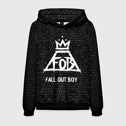 Толстовка-худи мужская Fall Out Boy glitch на темном фоне, цвет: 3D-черный