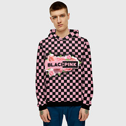 Толстовка-худи мужская Blackpink logo roses, цвет: 3D-черный — фото 2