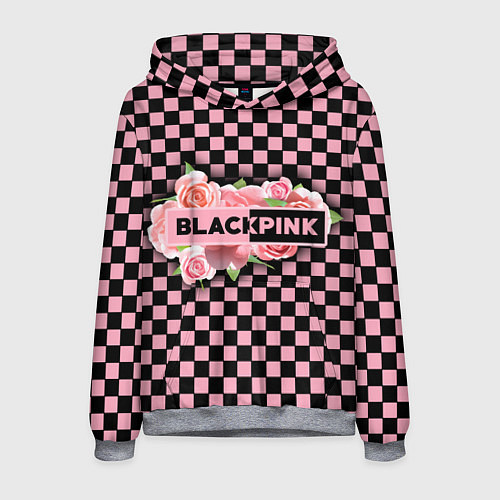 Мужская толстовка Blackpink logo roses / 3D-Меланж – фото 1