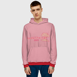 Толстовка-худи мужская Barbenheimer PINK EDITION, цвет: 3D-красный — фото 2