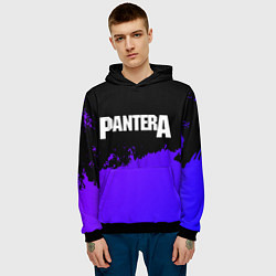 Толстовка-худи мужская Pantera purple grunge, цвет: 3D-черный — фото 2