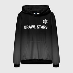 Толстовка-худи мужская Brawl Stars glitch на темном фоне: символ сверху, цвет: 3D-черный