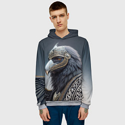 Толстовка-худи мужская Ворон викинг, цвет: 3D-меланж — фото 2