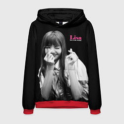 Толстовка-худи мужская Blackpink Lisa Sign of love, цвет: 3D-красный