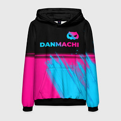 Толстовка-худи мужская DanMachi - neon gradient: символ сверху, цвет: 3D-черный
