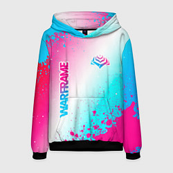 Мужская толстовка Warframe neon gradient style: надпись, символ