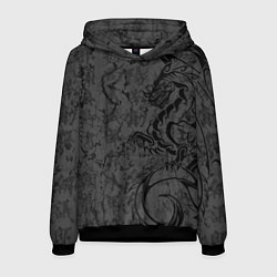 Толстовка-худи мужская Black dragon - grunge, цвет: 3D-черный